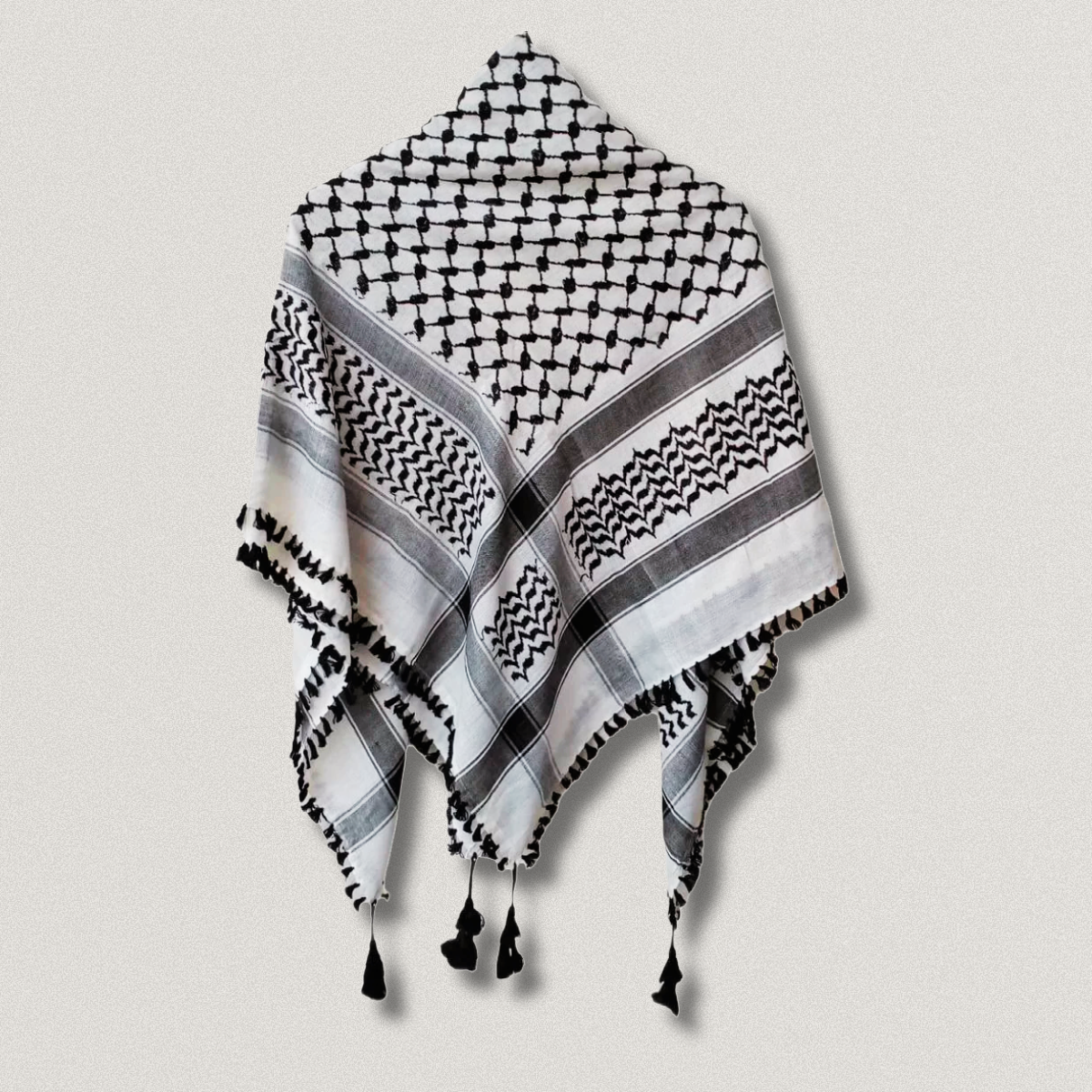 Keffiyeh-Palestinian Scarf Black and White (Redesign)