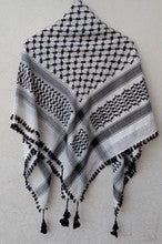 Keffiyeh-Palestinian Scarf  Black and White or Palestine Colours