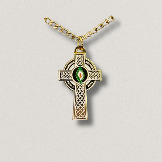 Celtic Cross Lily Pendant
