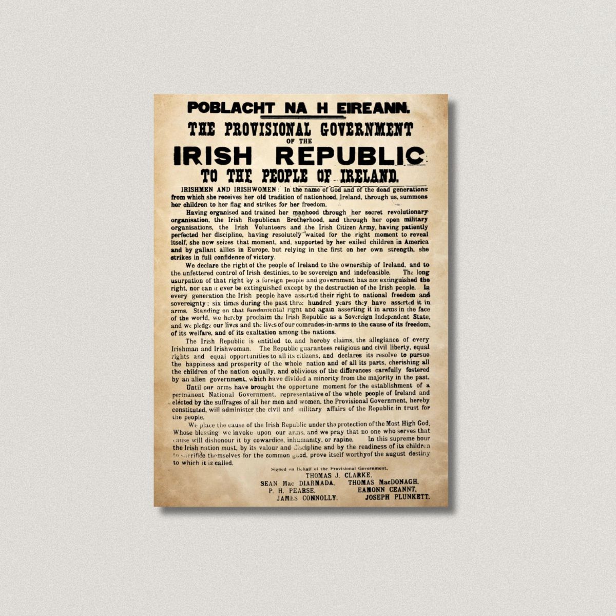 Irish Proclamation (Original Style)