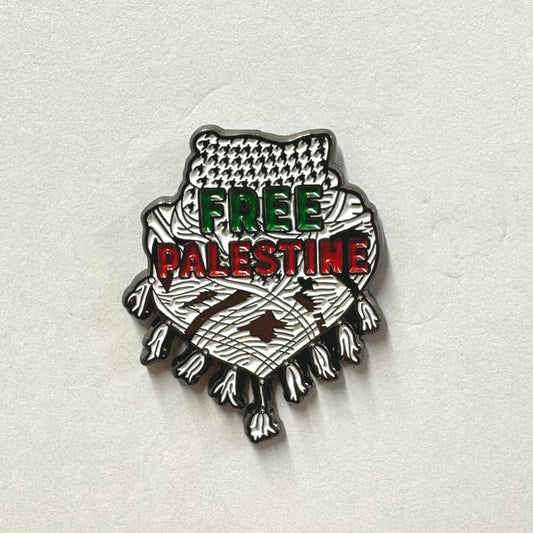 Free Palestine Scarf Badge