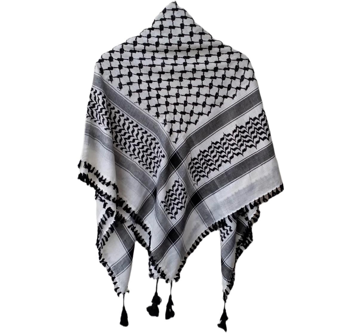 Keyiffeh Keffiyeh-Palestinian Scarf Black and White or Palestine Colours – Sinn ...