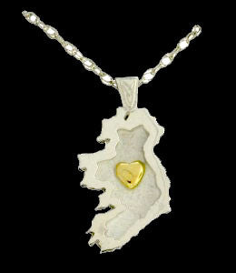 My Heart is in Ireland Silver and 18 ct Gold Pendant