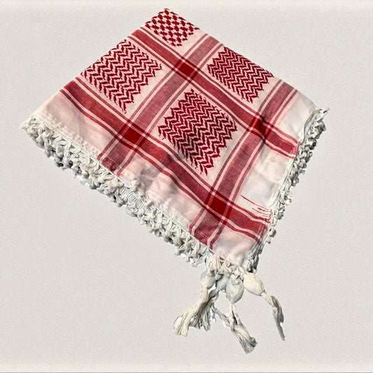 Red & White Keffiyeh Scarf